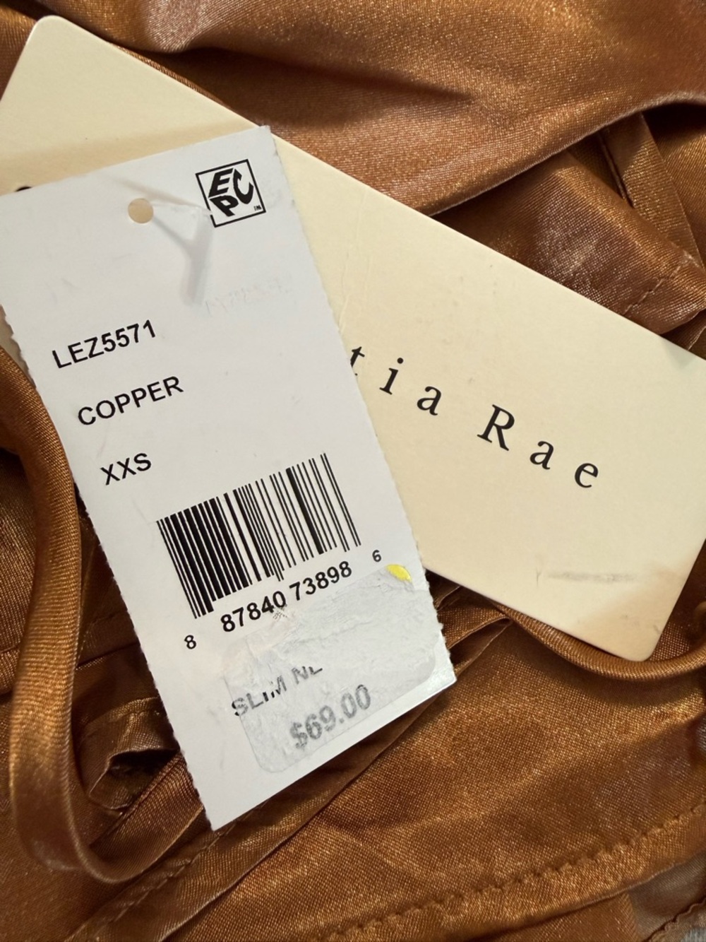 KATIA RAE Juniors Satin Sweetheart A-Line Slip Mini Dress Silky Bronze NEW XXS - Picture 8 of 9